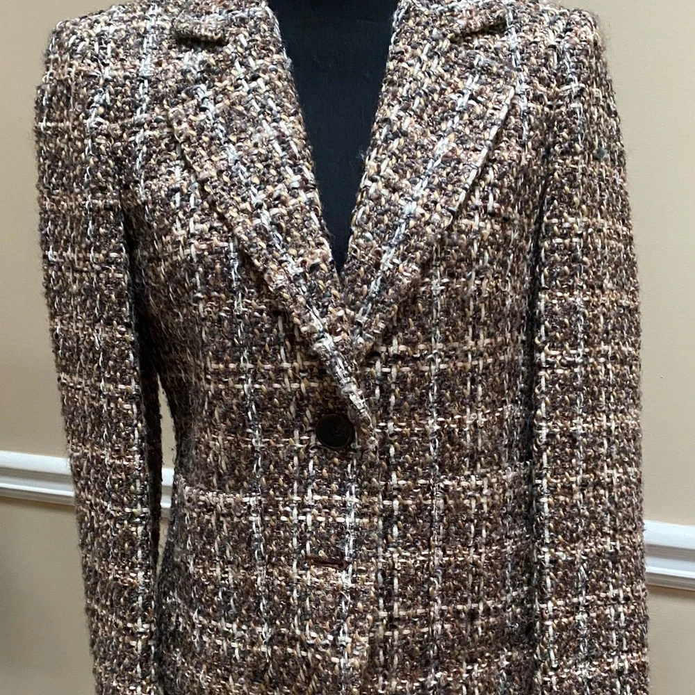 Rafaella Brown Tweed Jacket - Picture 1 of 4
